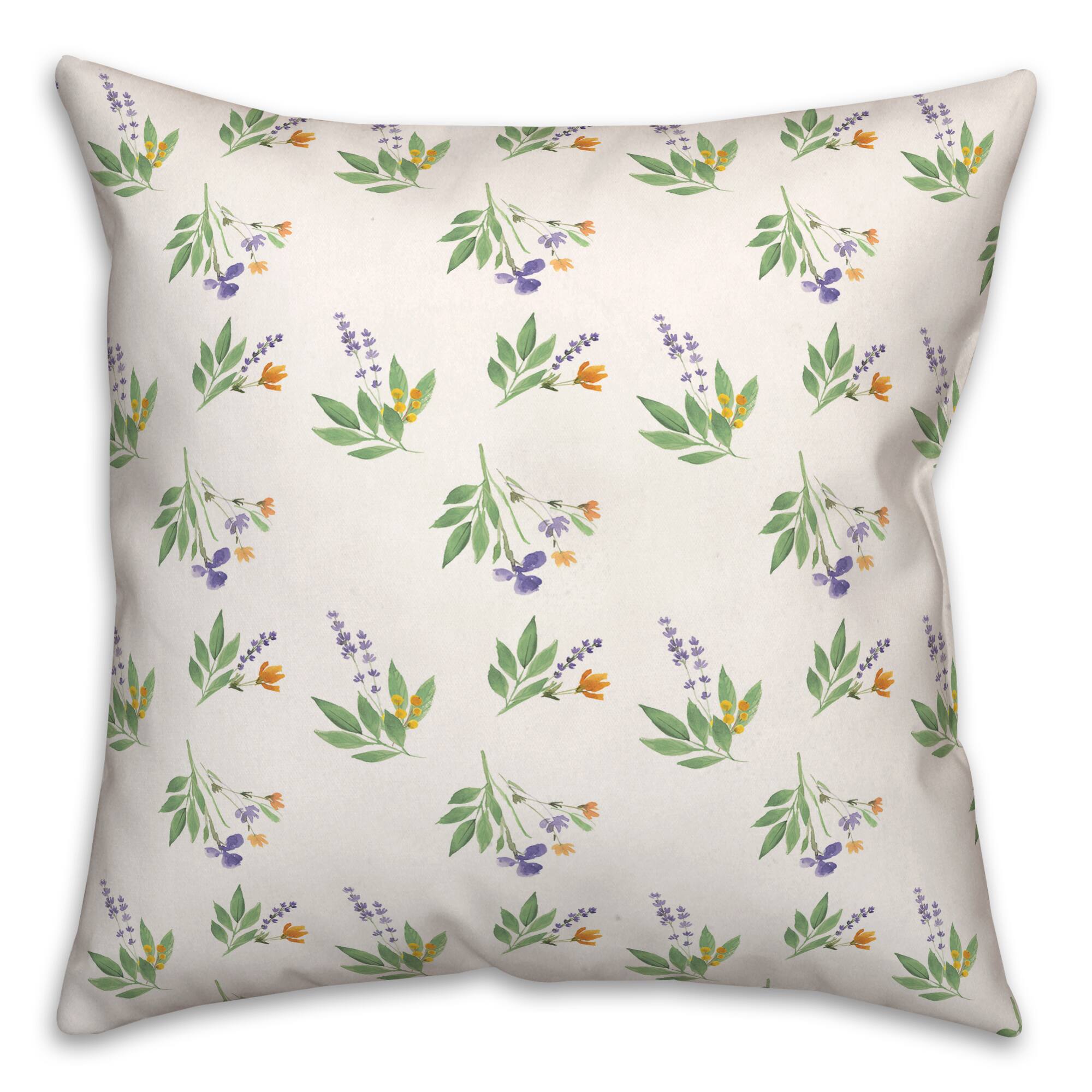 Spring Flower Bunches 18" x 18" Throw Pillow